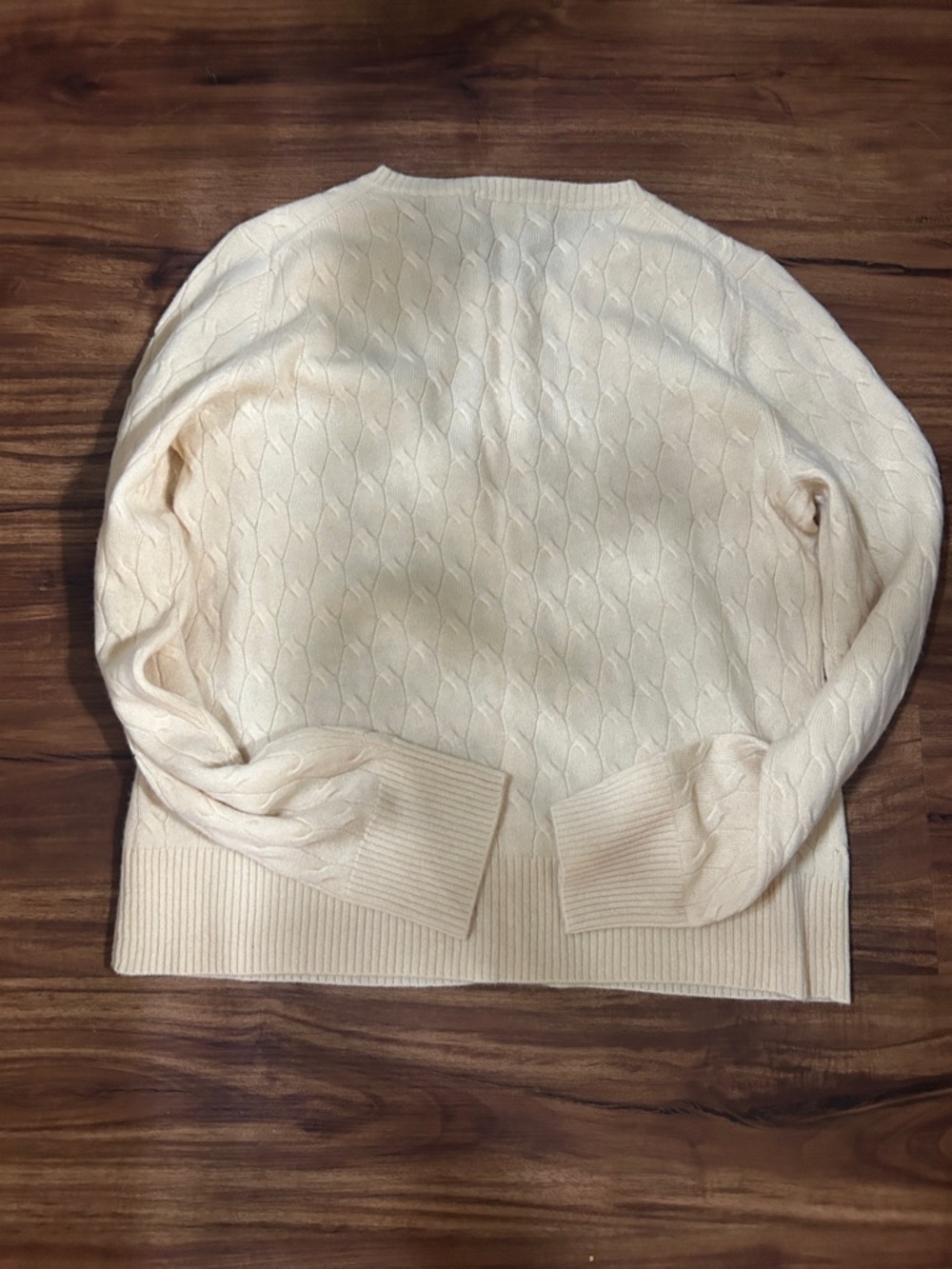 Wendy Bellissimo Pale Yellow Cable-Knit Button Cardigan - Picture 4 of 5